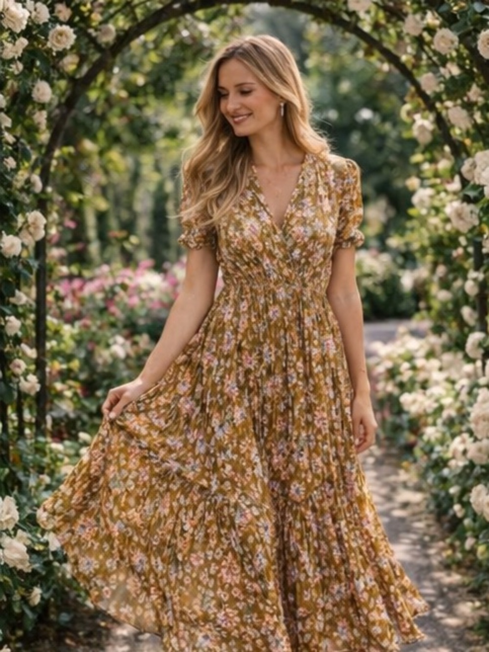 Mango floral print pleated dress bloggers fav - Picture 12 of 12